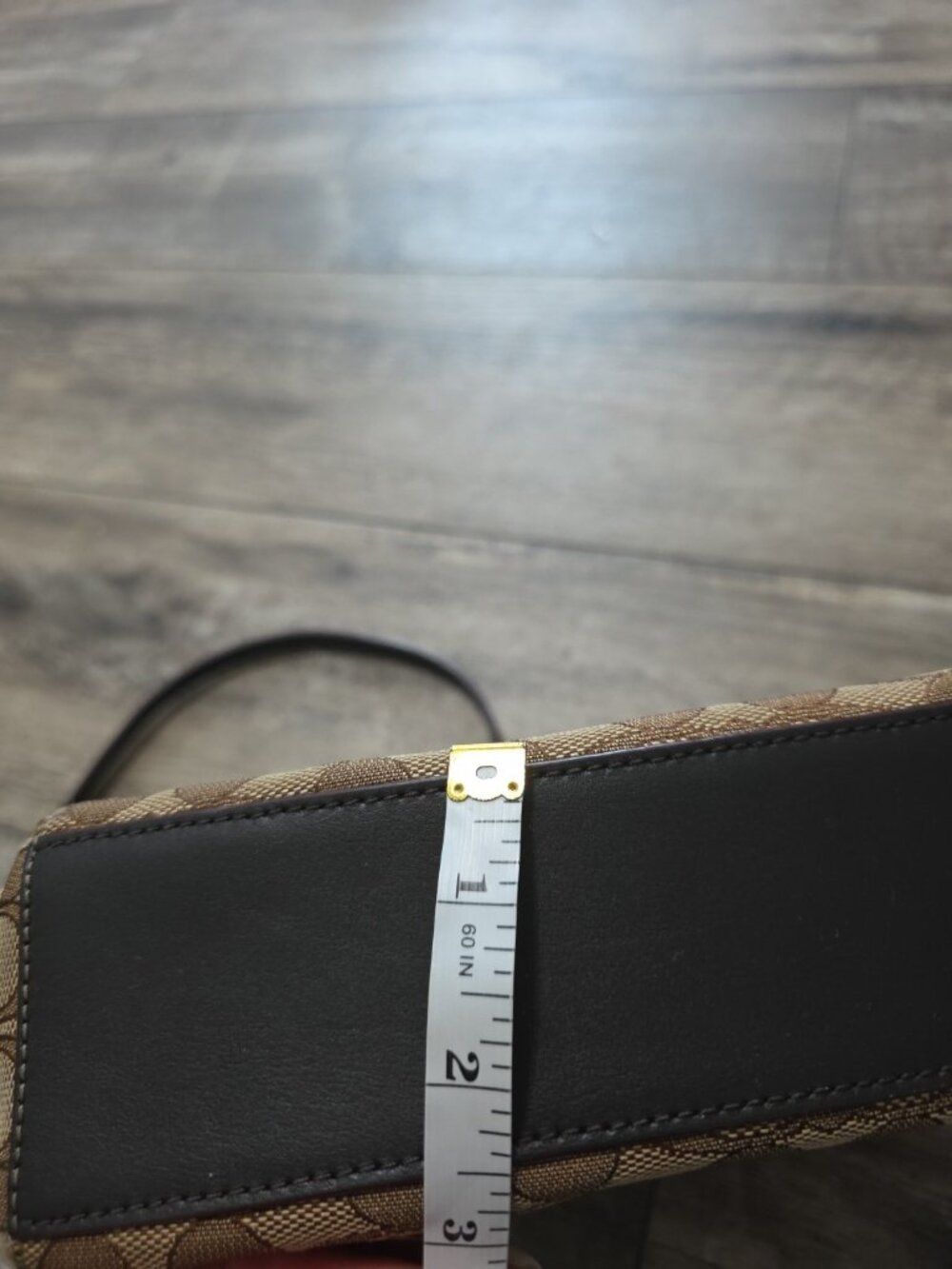 Coach VTG Beige/Brown Canvas and Leather Kelsey Satchel Crossbody - Signature C - Picture 11 of 12